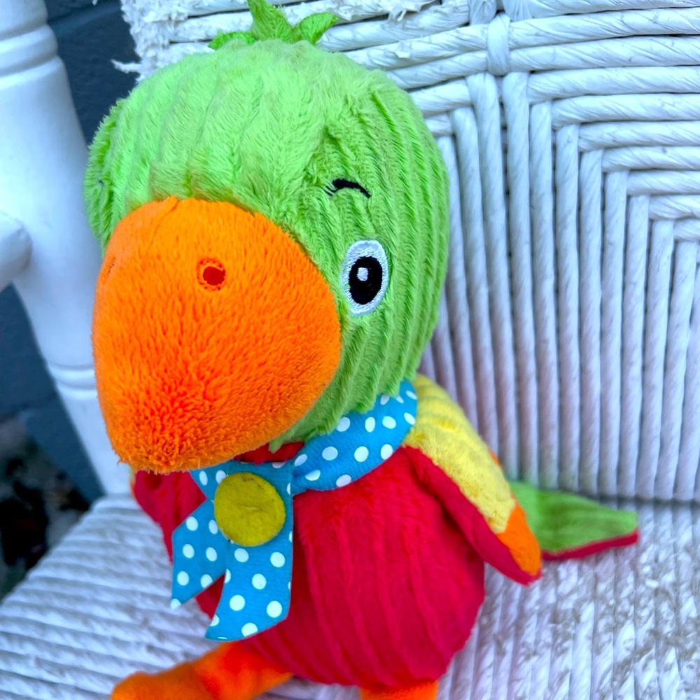 Monkeez Rainbow Parrot Rico Bird Plush
9” Tall